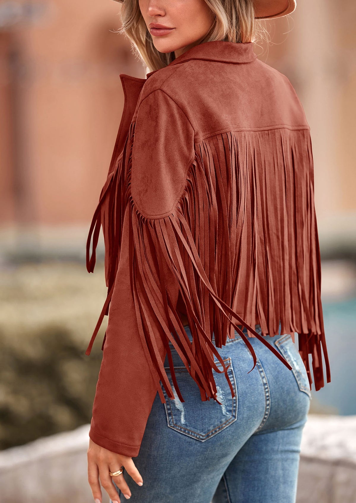 Chaqueta motera de gamuza