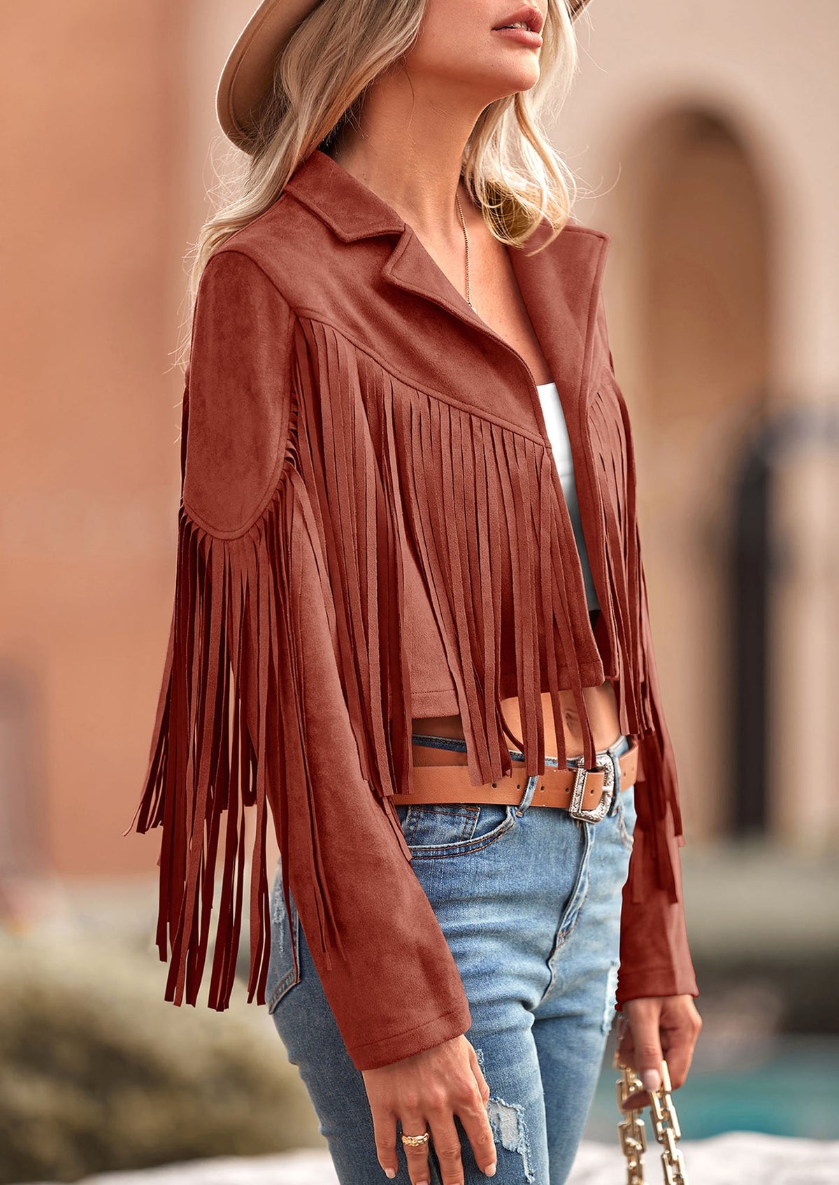 Chaqueta motera de gamuza