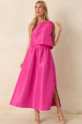 Camisa fucsia con detalle de lazo