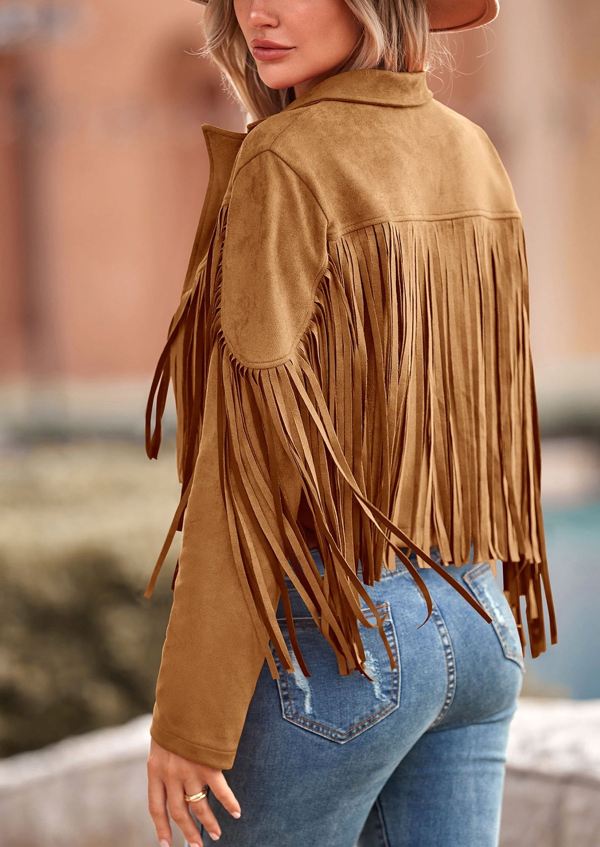 Chaqueta motera de gamuza