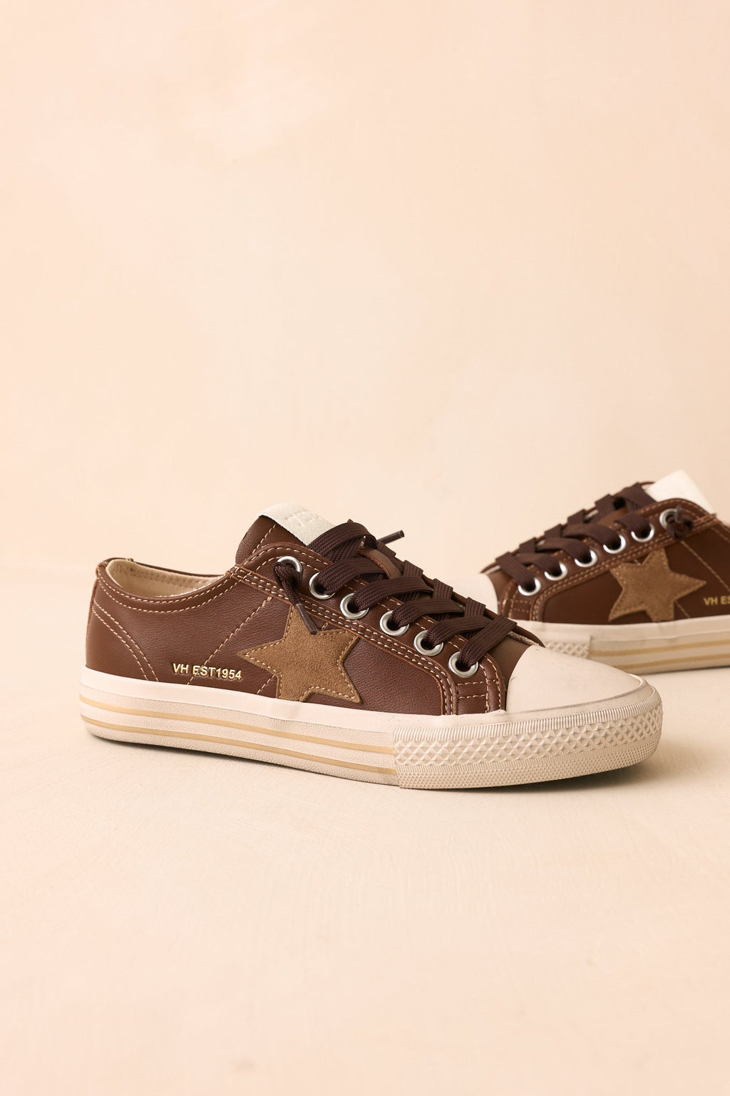 Zapatillas de cuero marrón chocolate