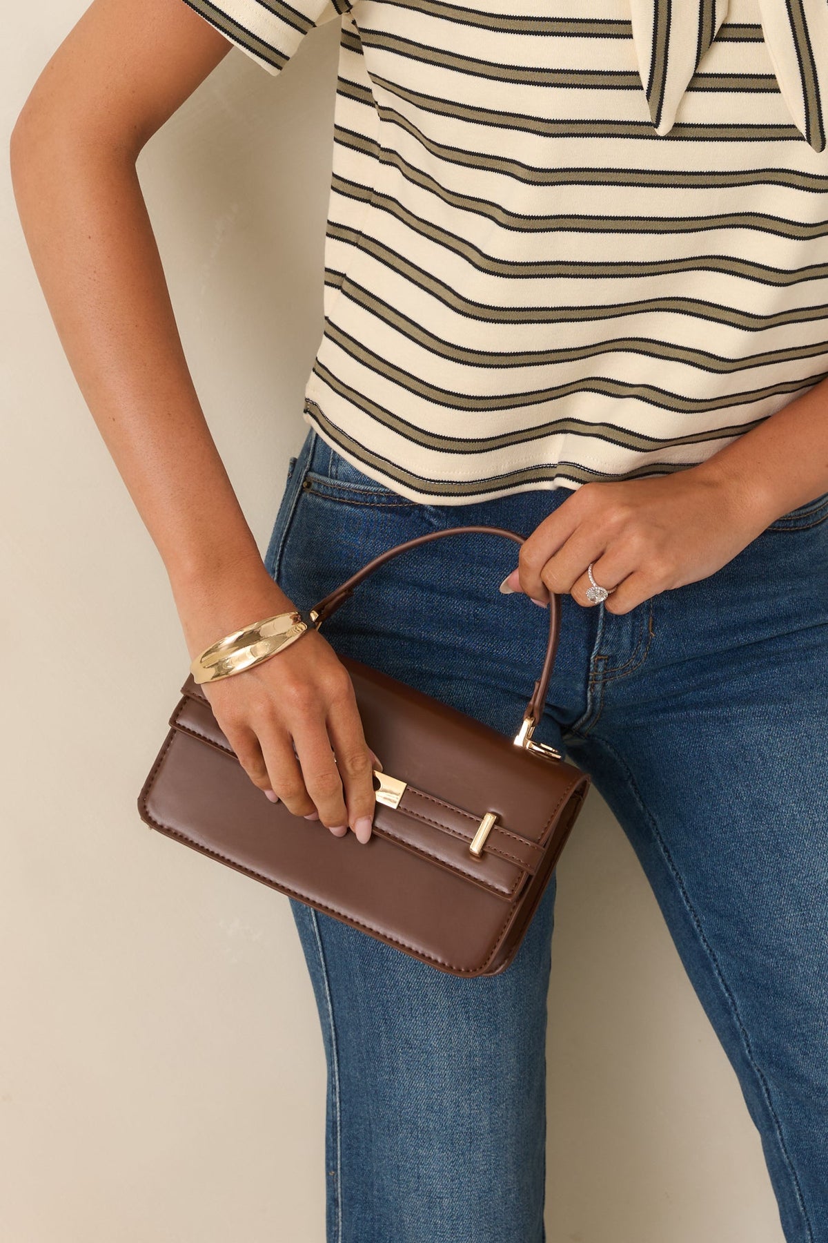 Bolso Carry de cuero sintético marrón