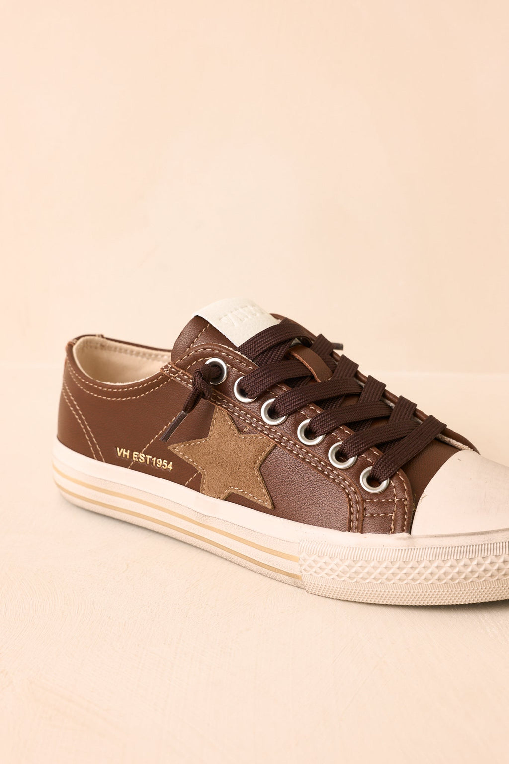 Zapatillas de cuero marrón chocolate