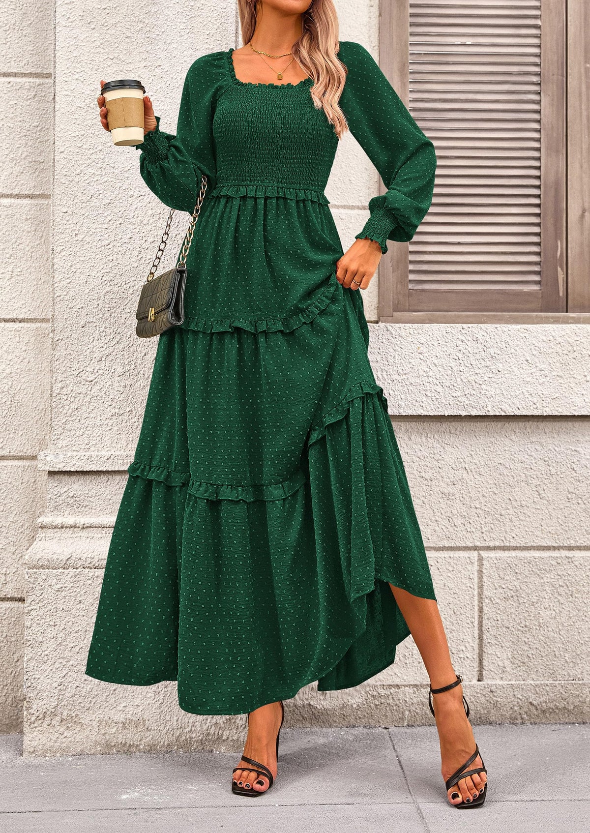 Vestido largo de plumetis