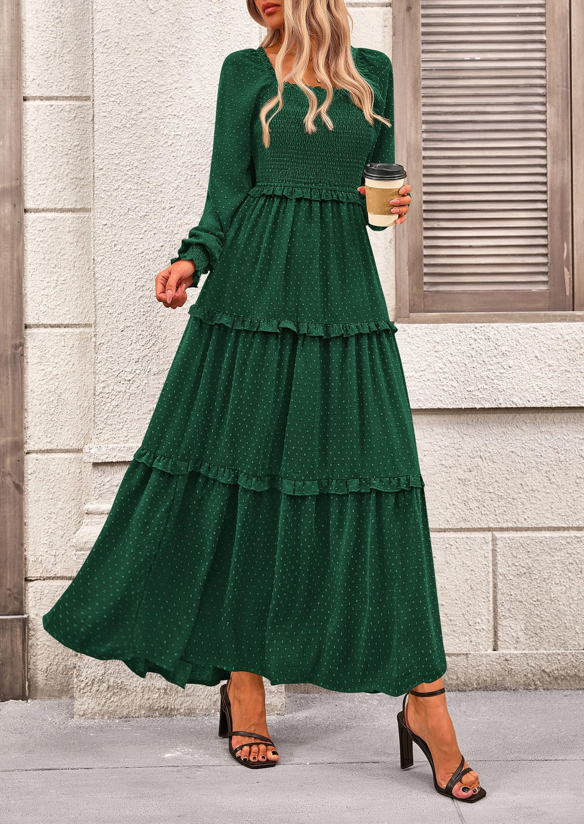 Vestido largo de plumetis