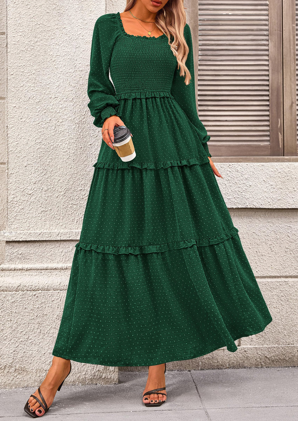 Vestido largo de plumetis
