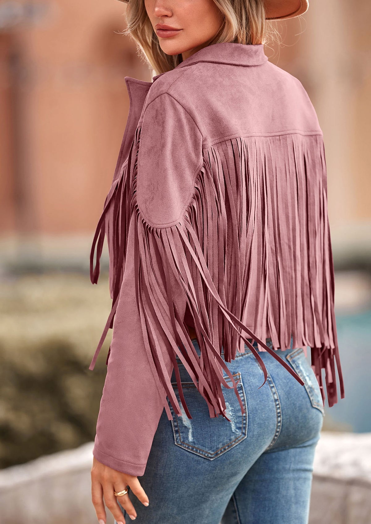 Chaqueta motera de gamuza