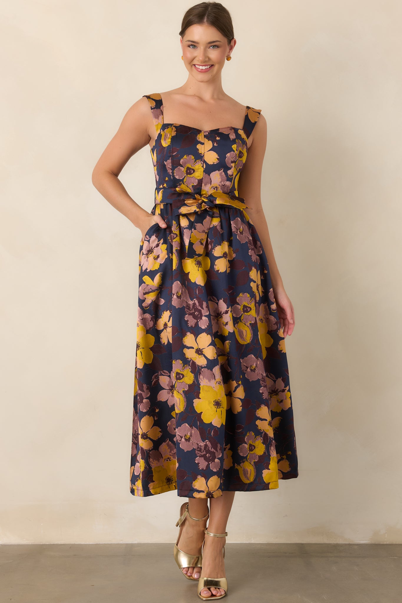 Vestido floral marino