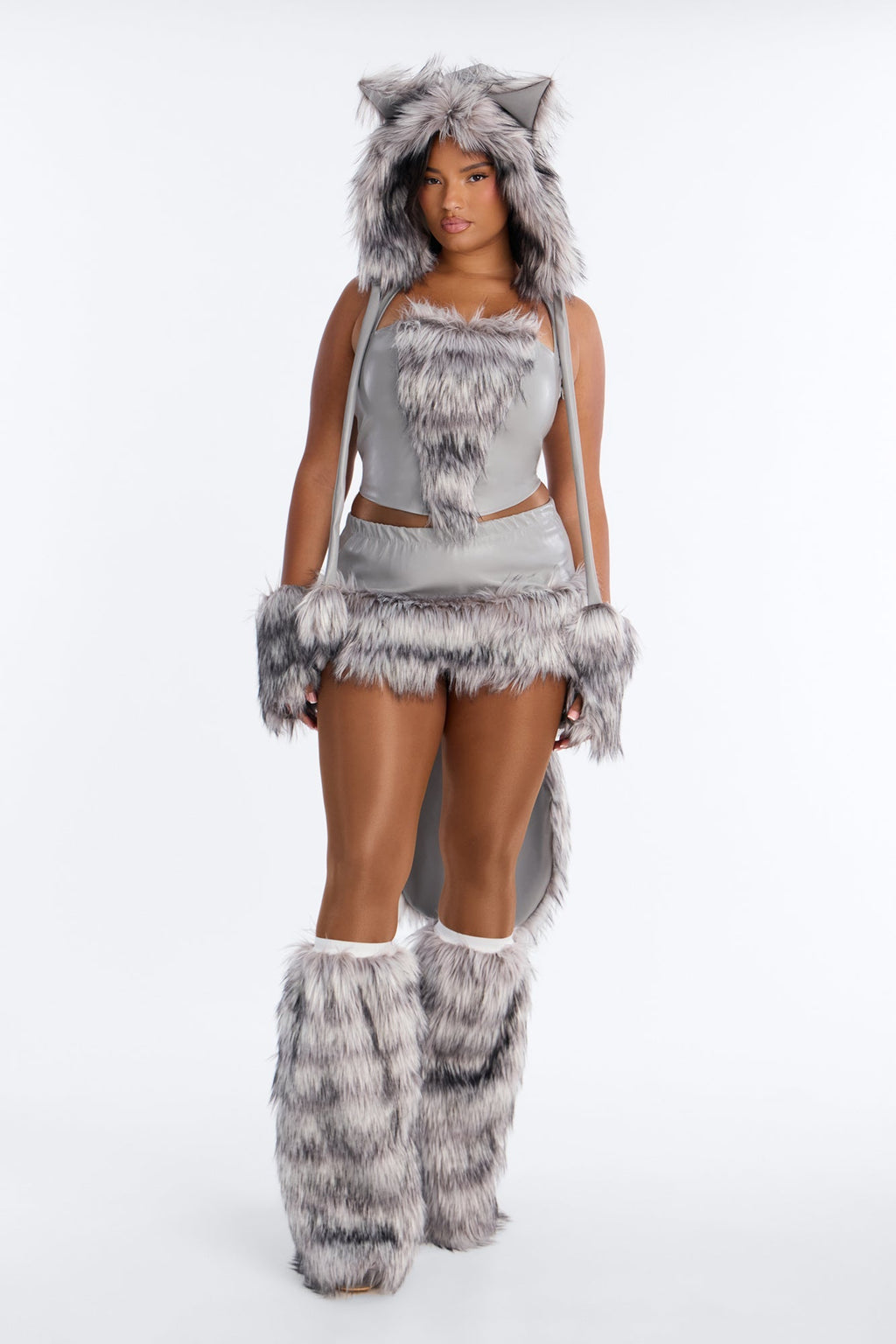 Conjunto de disfraz de 5 piezas «Bebé, hace frío afuera» – combinación gris acogedora