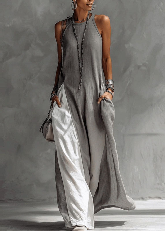 Vestido gris con bolsillos