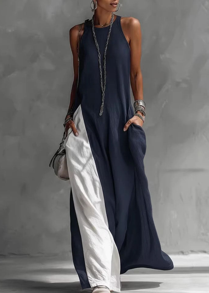 Vestido gris con bolsillos
