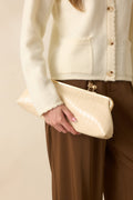 Bolso de mano Good Call de cuero beige claro