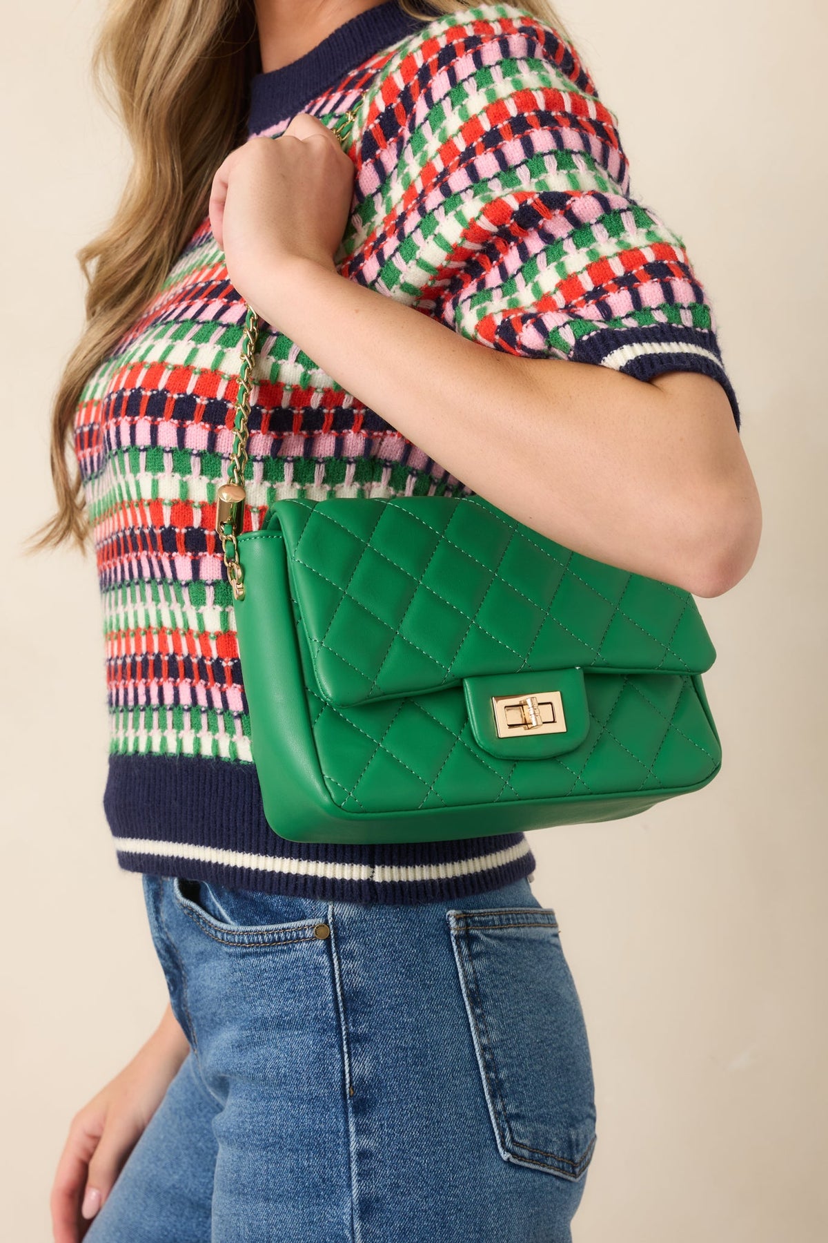 Bolso de mano verde elegante