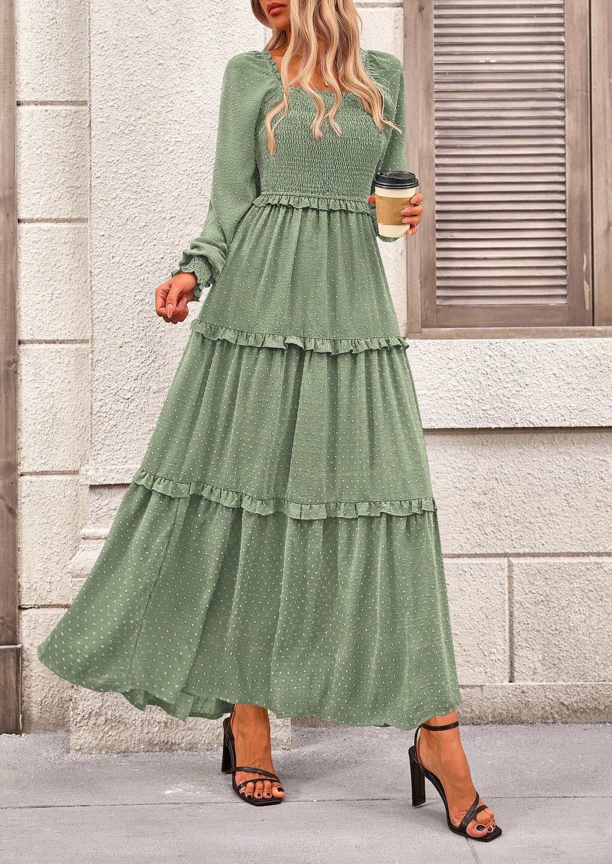 Vestido largo de plumetis