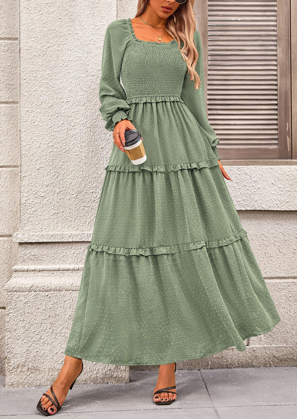 Vestido largo de plumetis