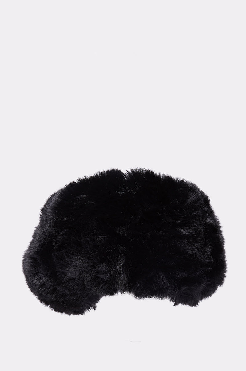 Diadema de piel sintética negra Luxe Jenny