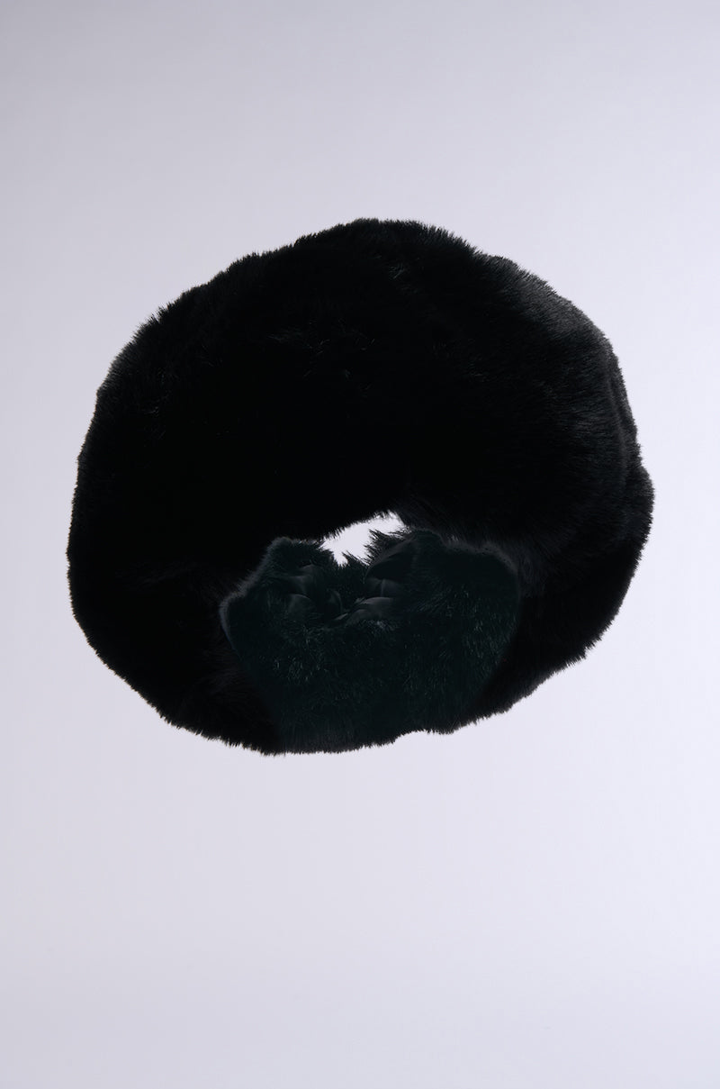Diadema de piel sintética negra Luxe Jenny