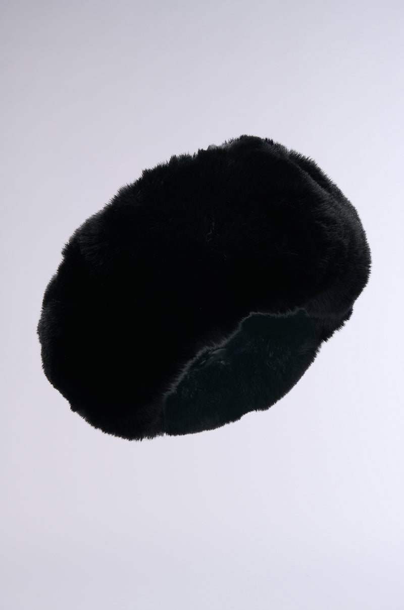 Diadema de piel sintética negra Luxe Jenny