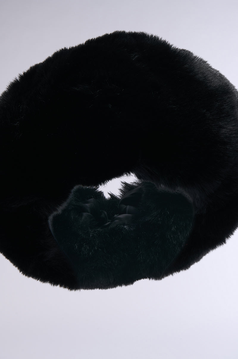 Diadema de piel sintética negra Luxe Jenny