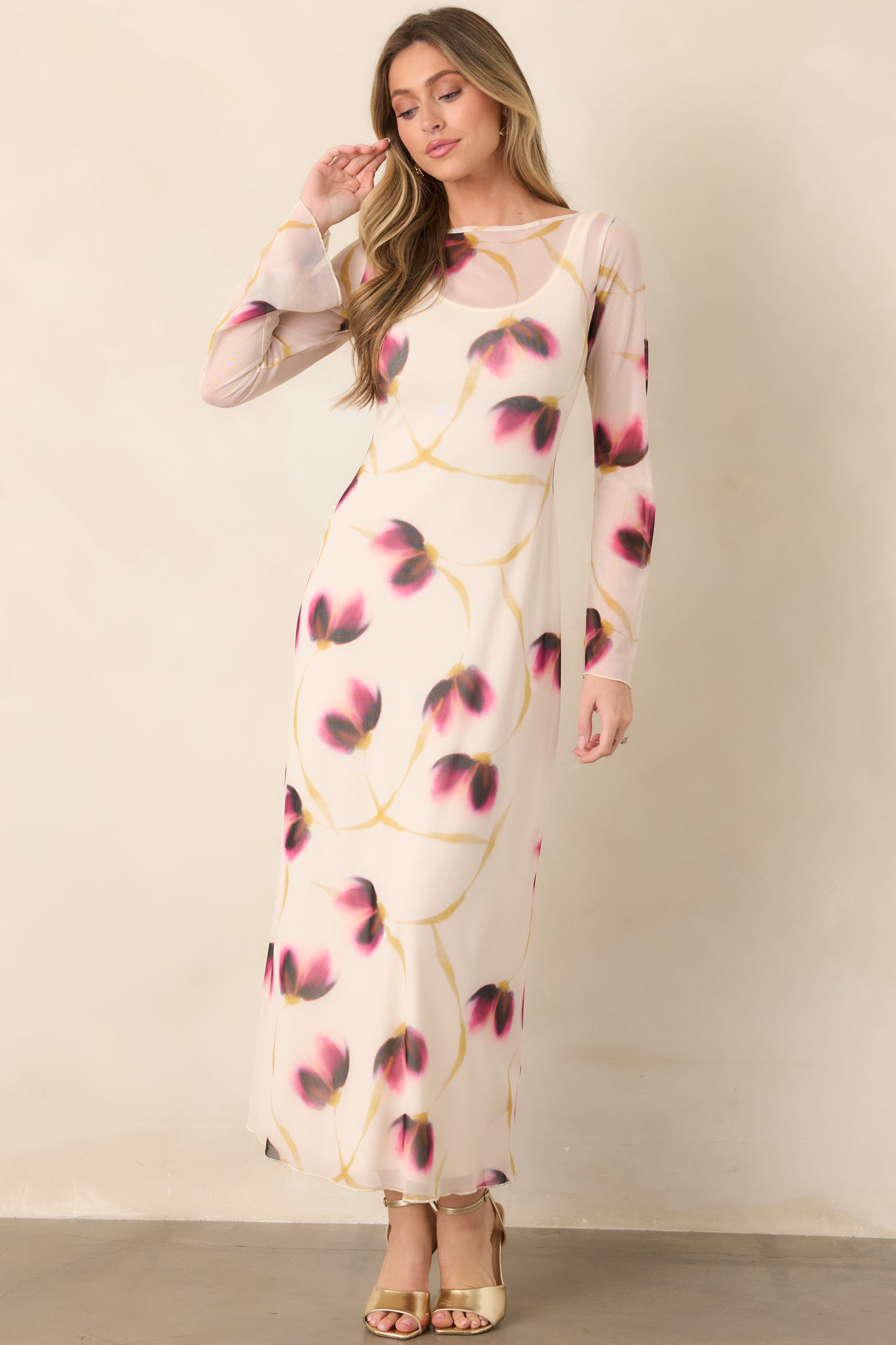 Vestido malla floral