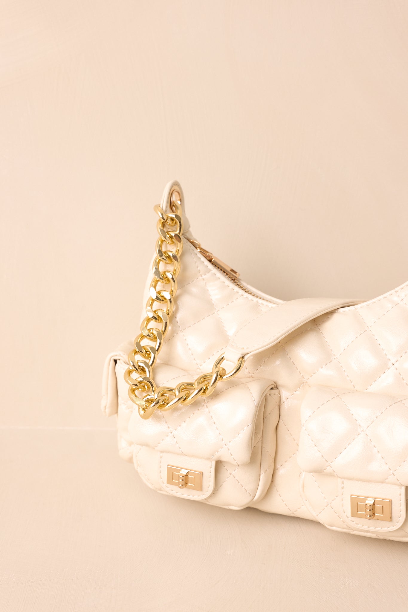 Bolso acolchado marfil
