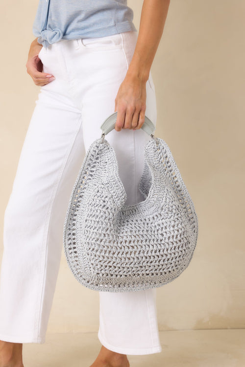 Bolso tejido azul claro