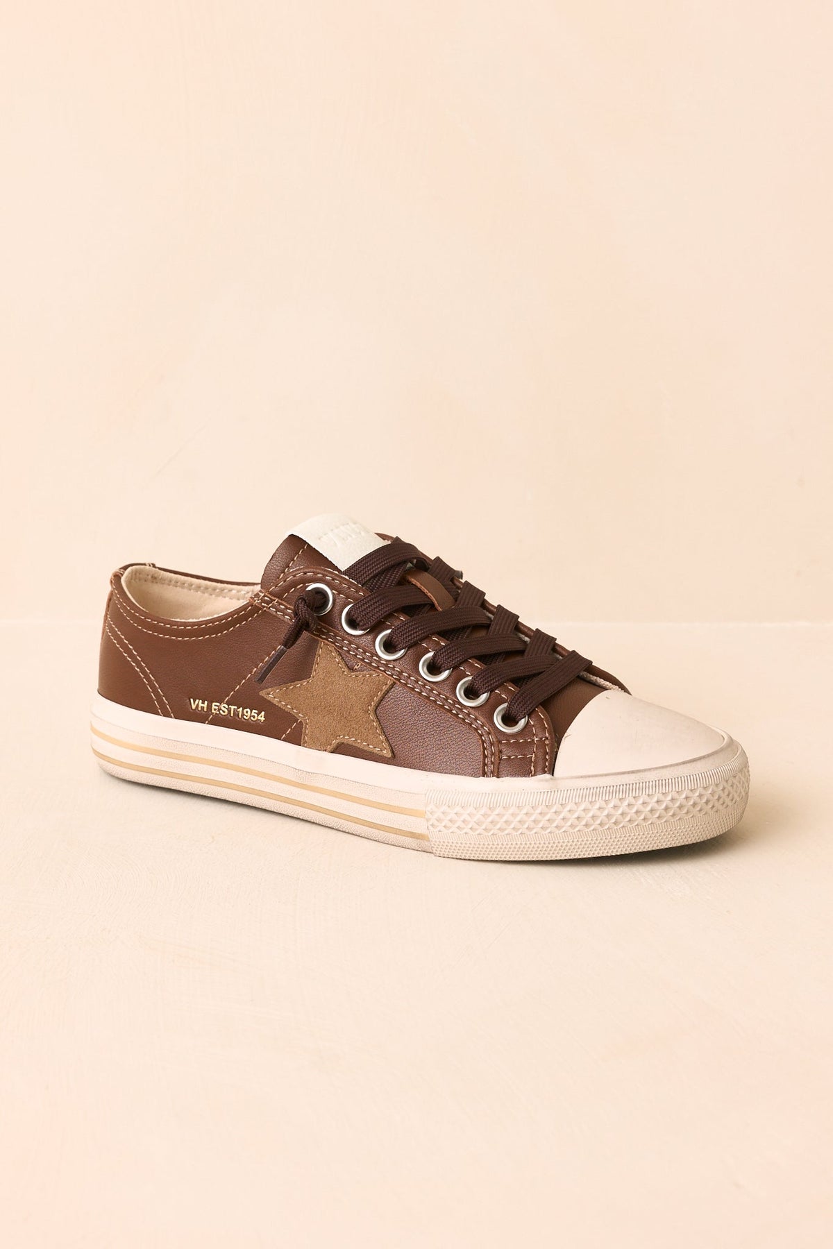 Zapatillas de cuero marrón chocolate