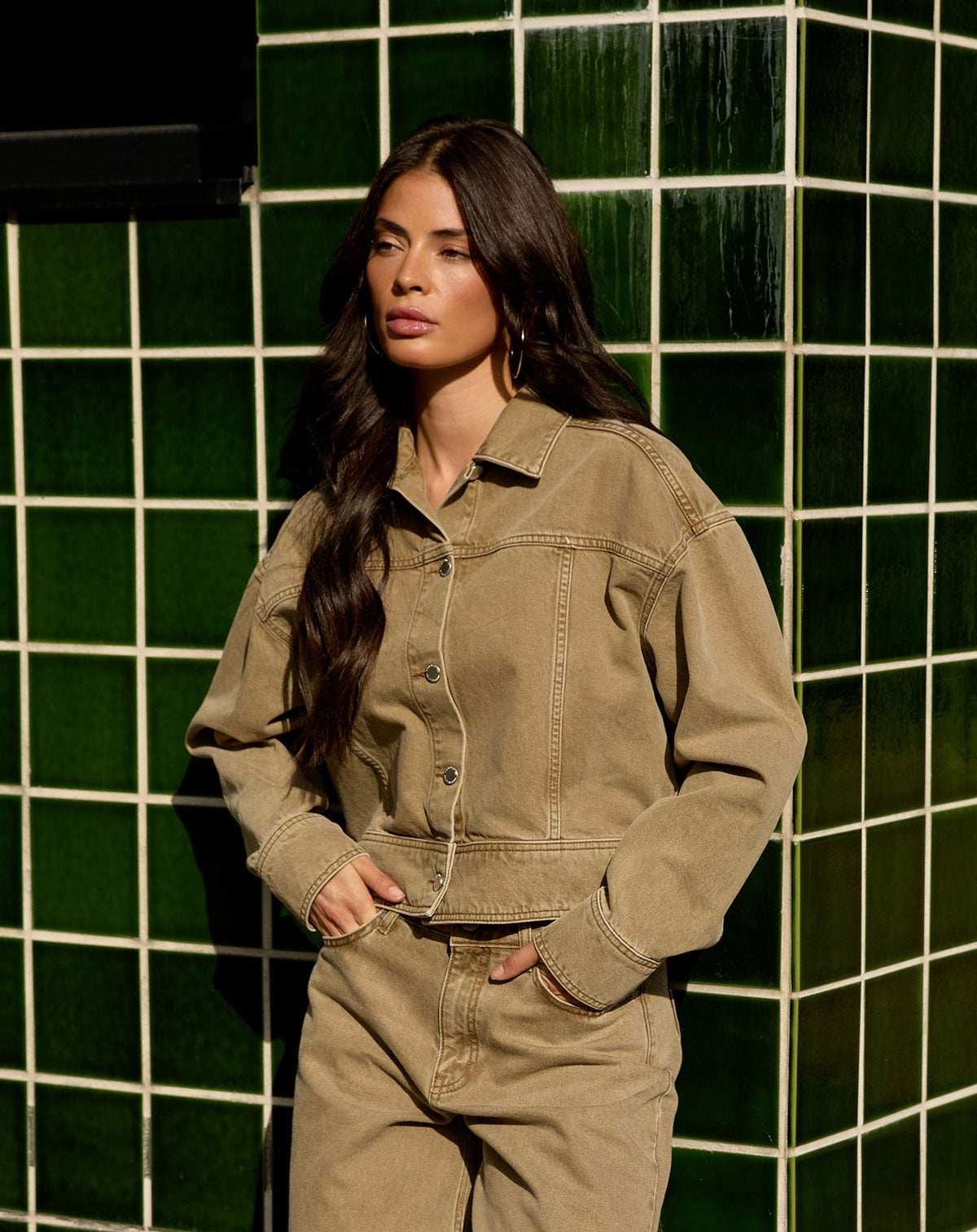 Chaqueta vaquera verde