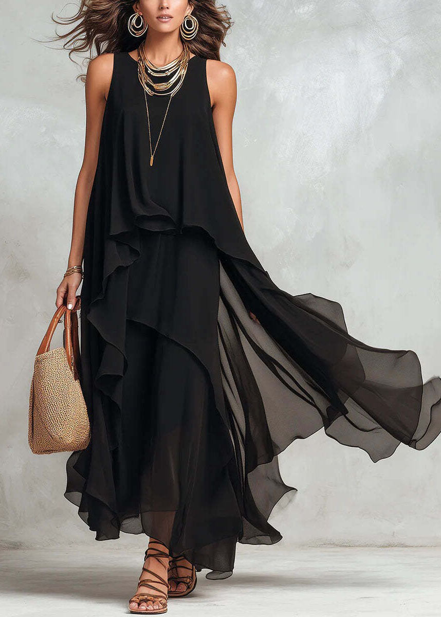 Vestido negro asimétrico