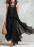 Vestido negro asimétrico