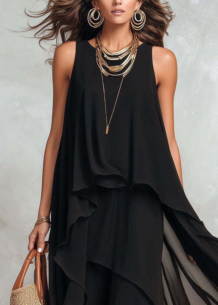 Vestido negro asimétrico