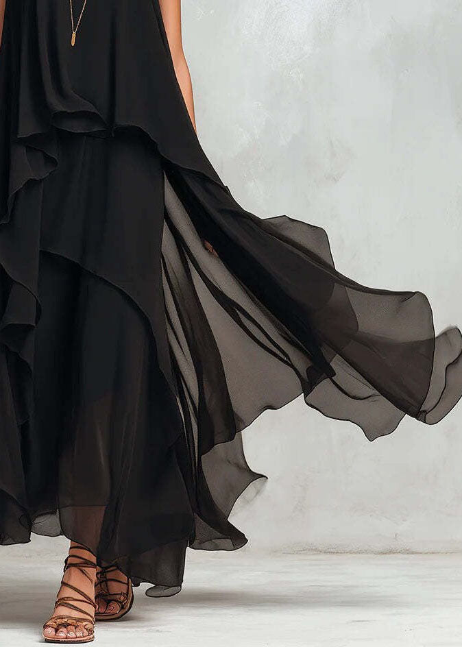 Vestido negro asimétrico