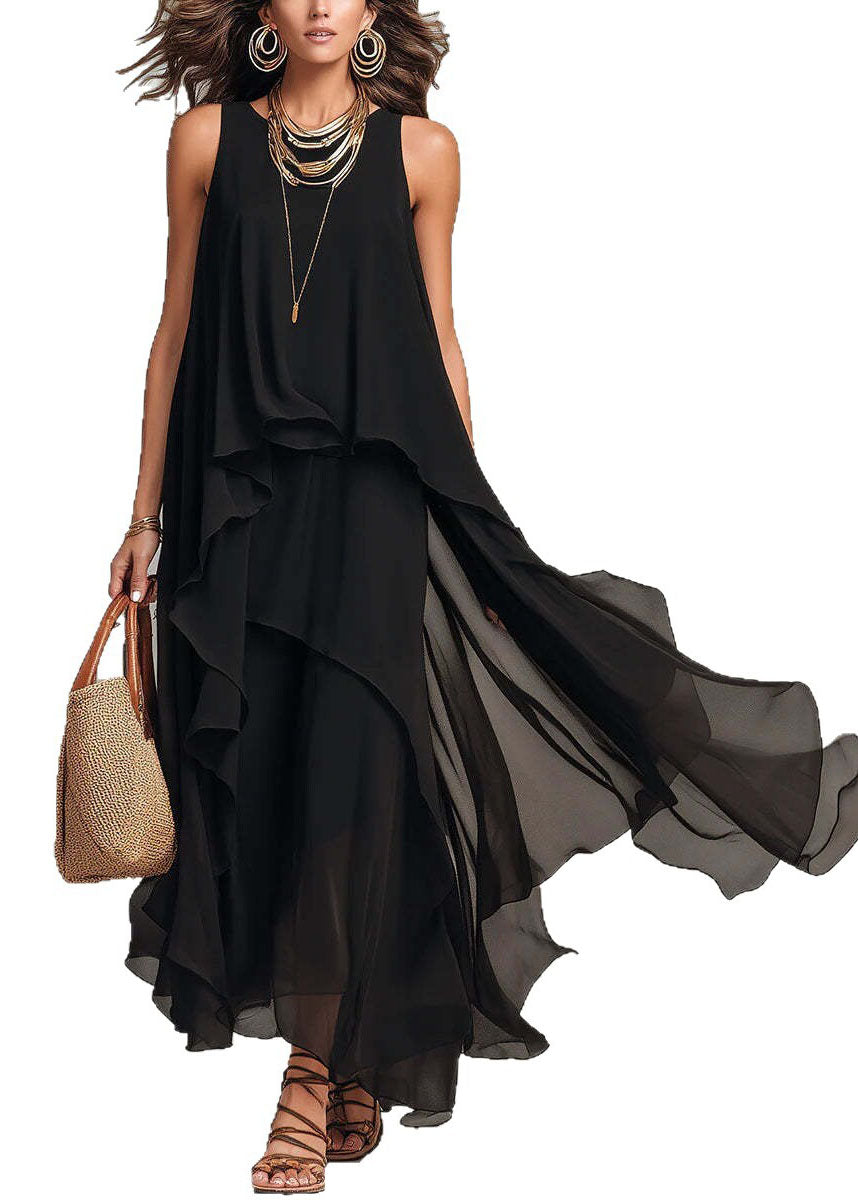 Vestido negro asimétrico