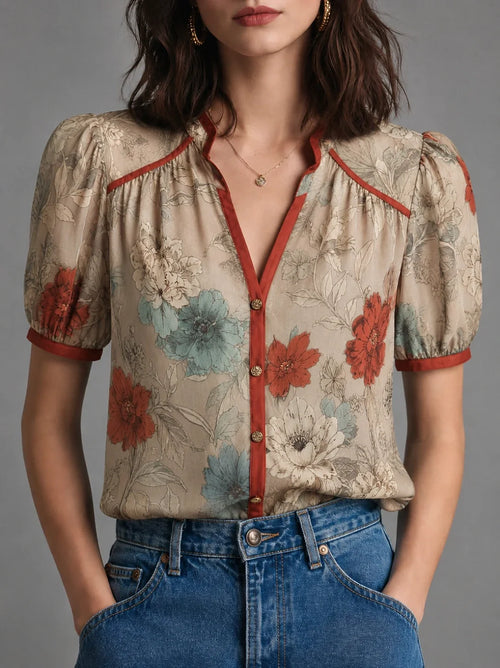 Blusa vintage botánica