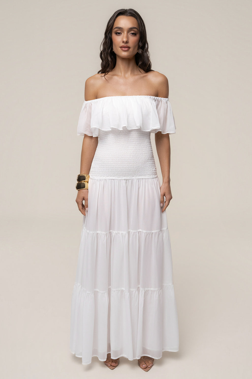 Vestido largo Brisa Costera color marfil