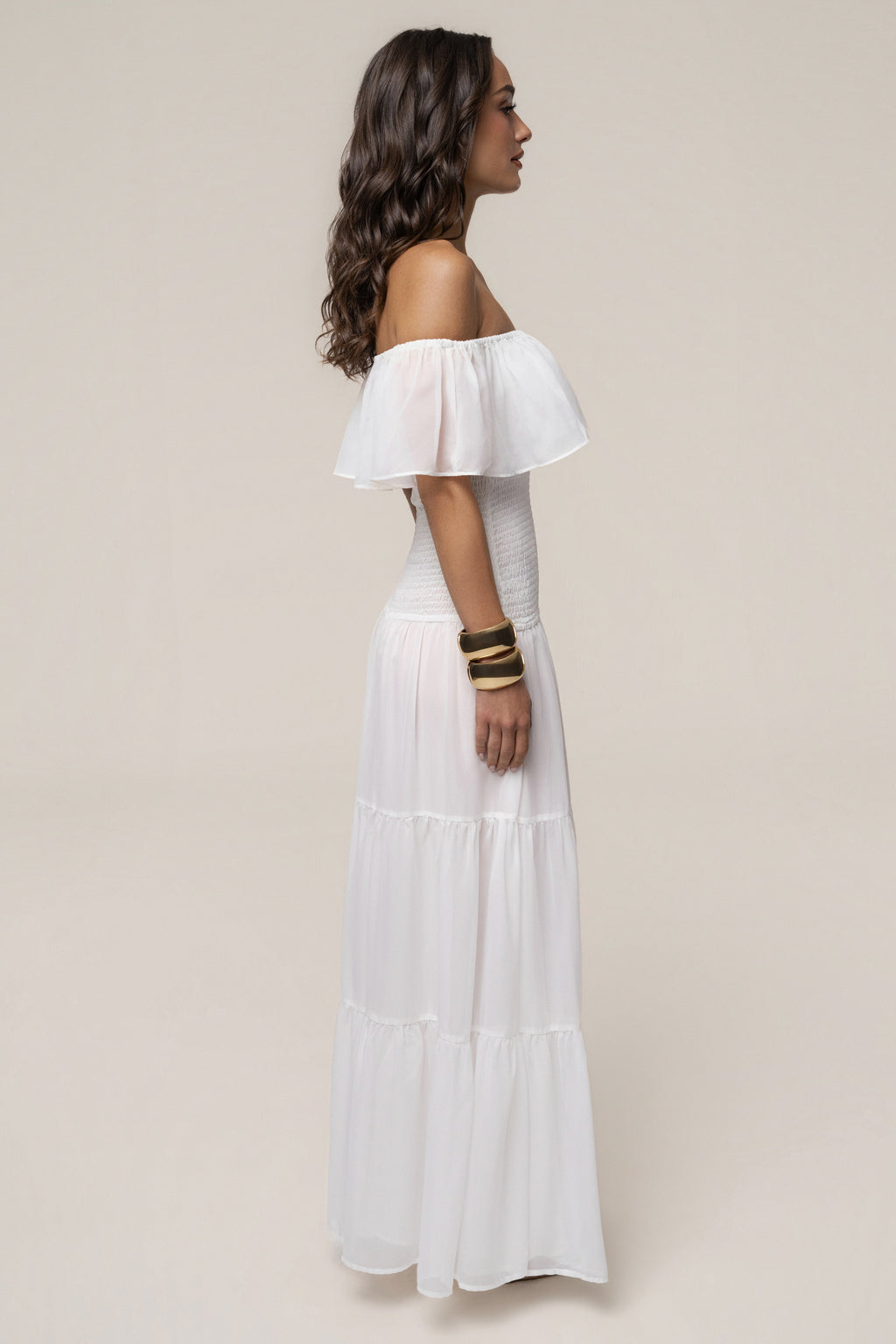 Vestido largo Brisa Costera color marfil