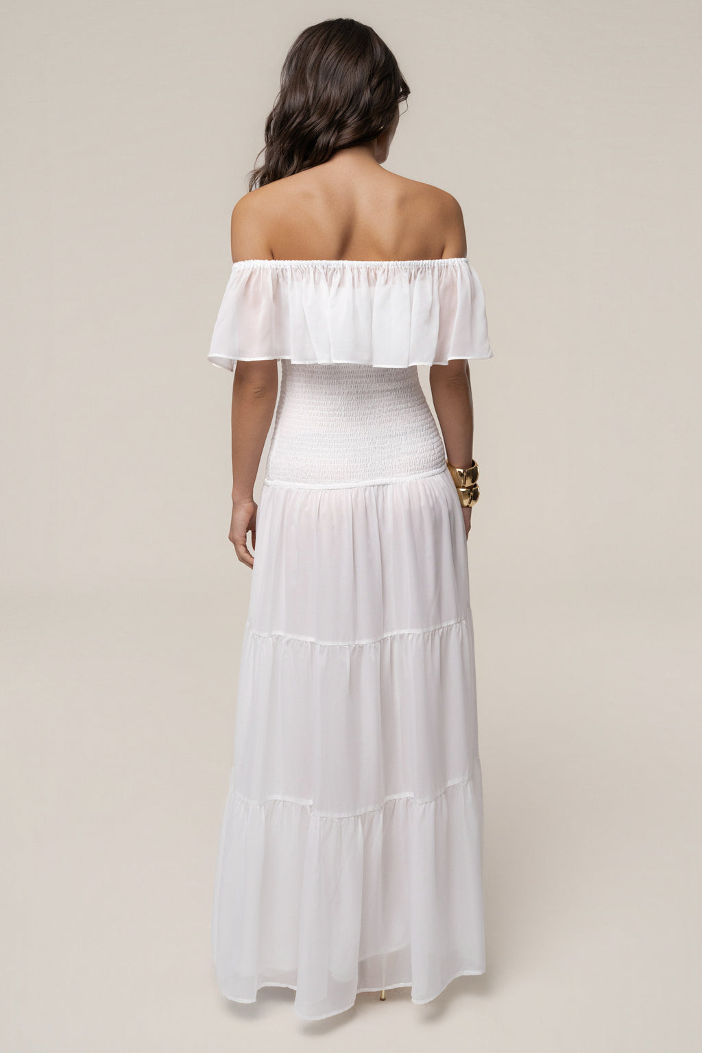 Vestido largo Brisa Costera color marfil
