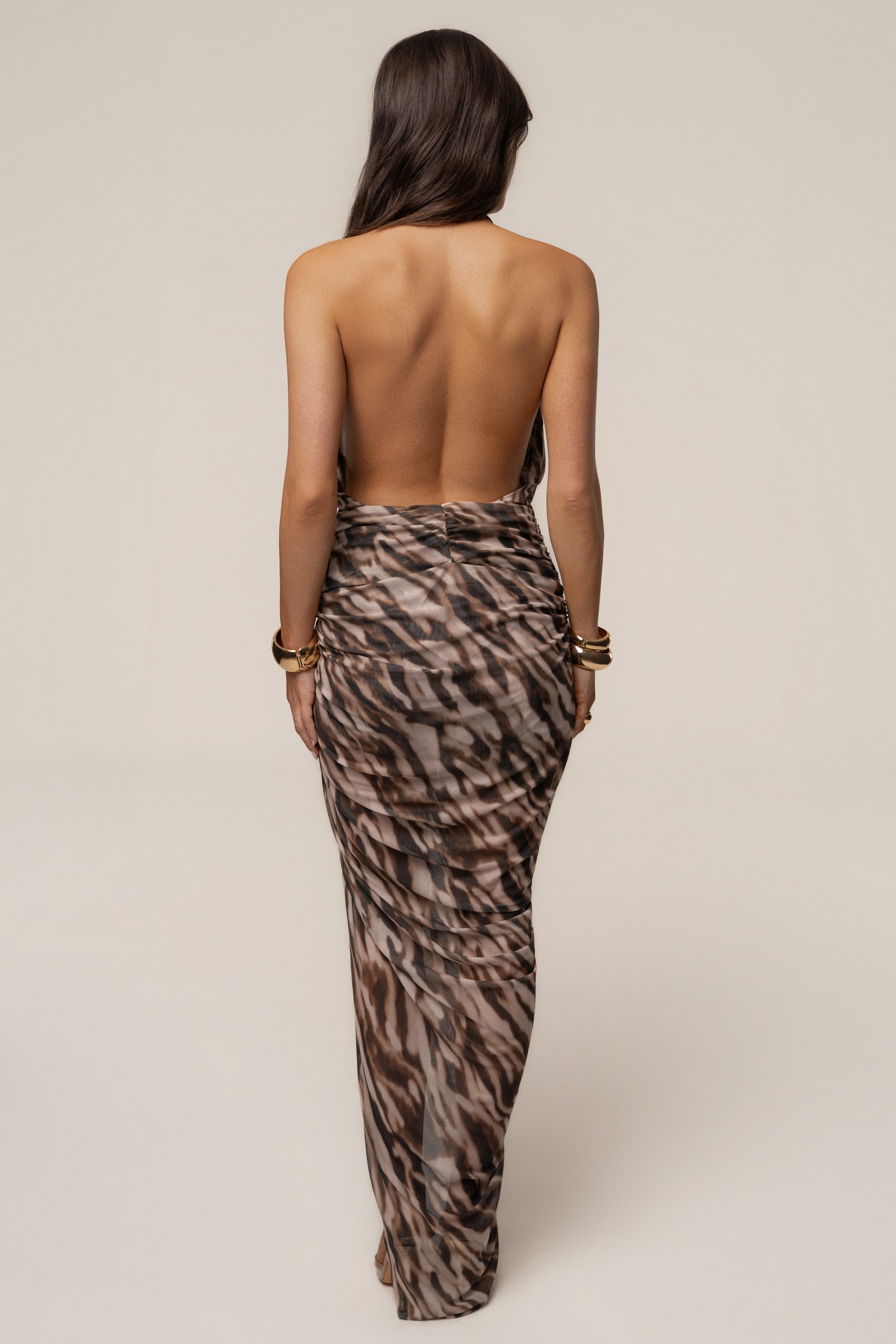 Vestido halter de cebra