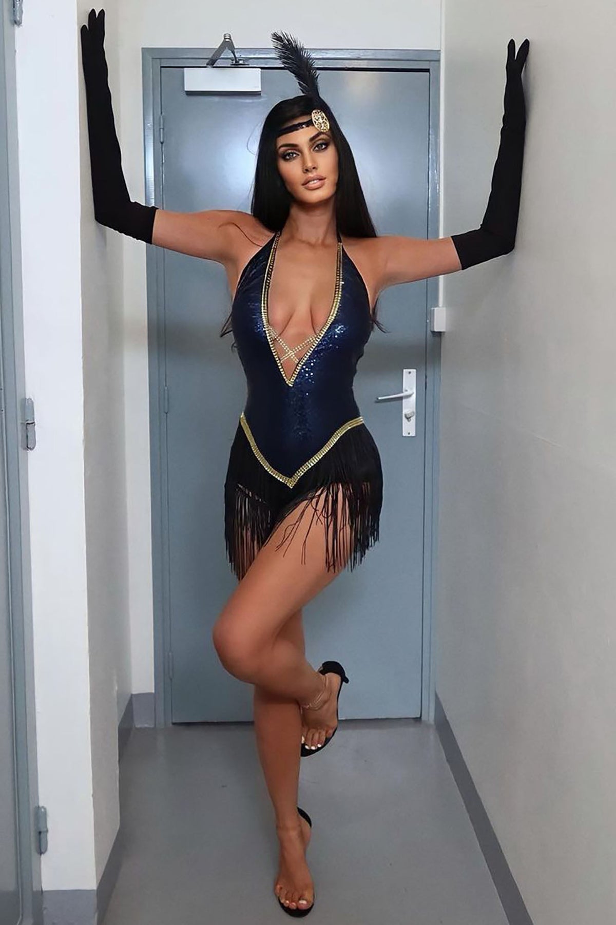Conjunto de disfraz de 3 piezas Fiesta al estilo de los años 20 – Combinación negra
