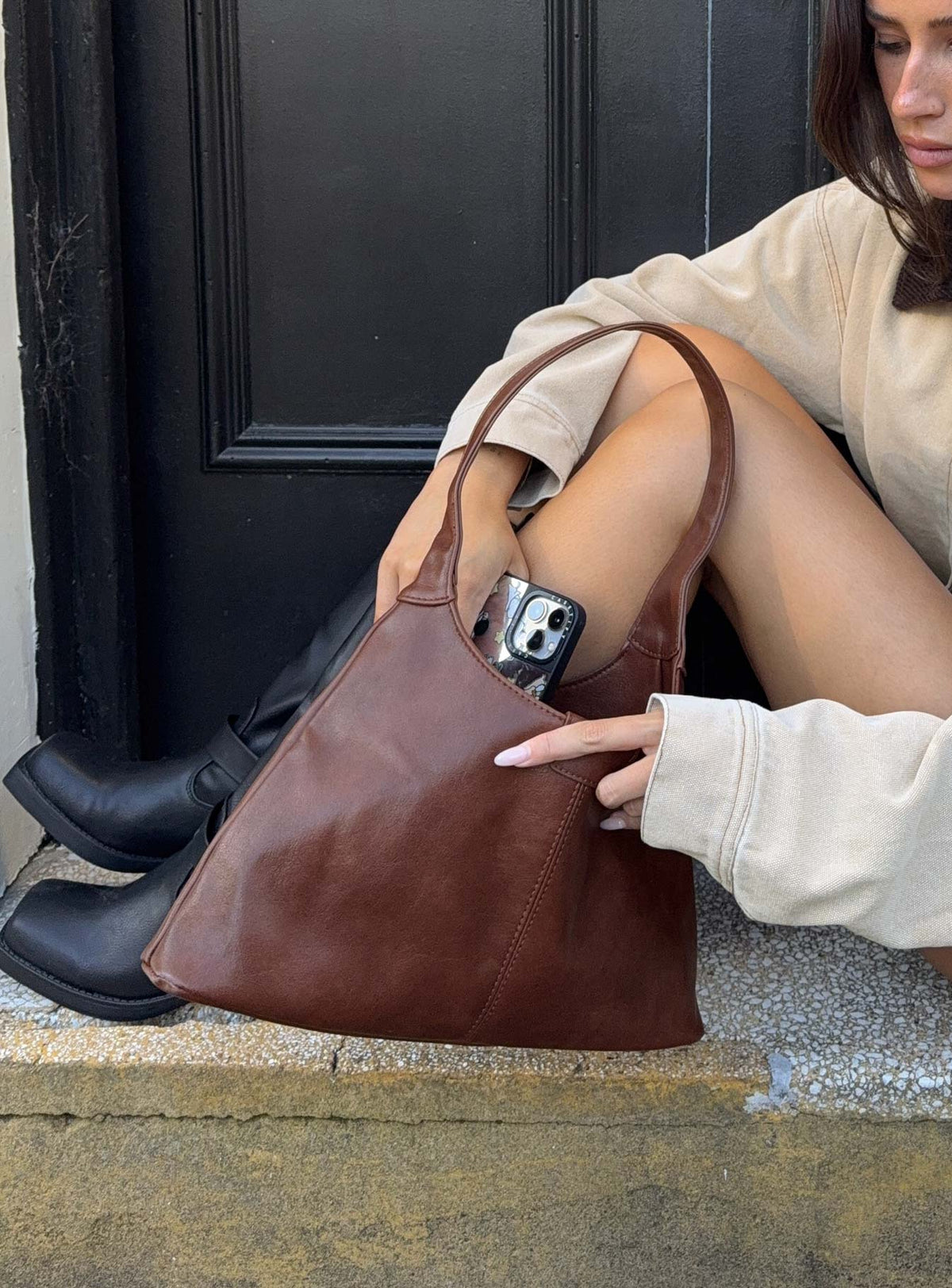 Bolso de hombro Patty marrón