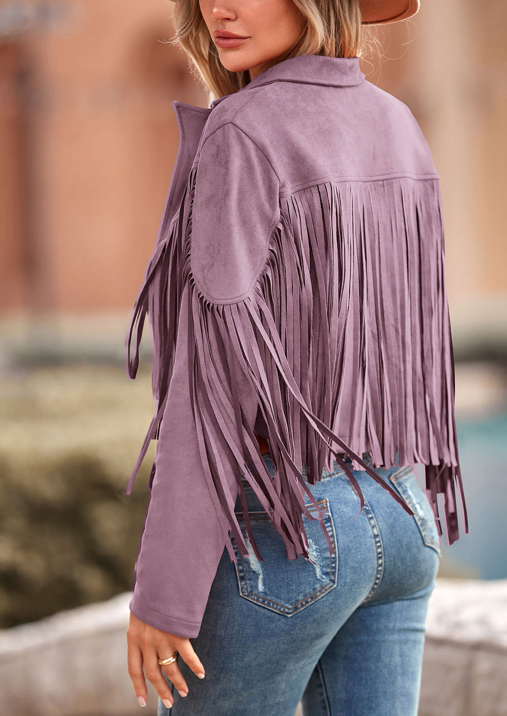 Chaqueta motera de gamuza