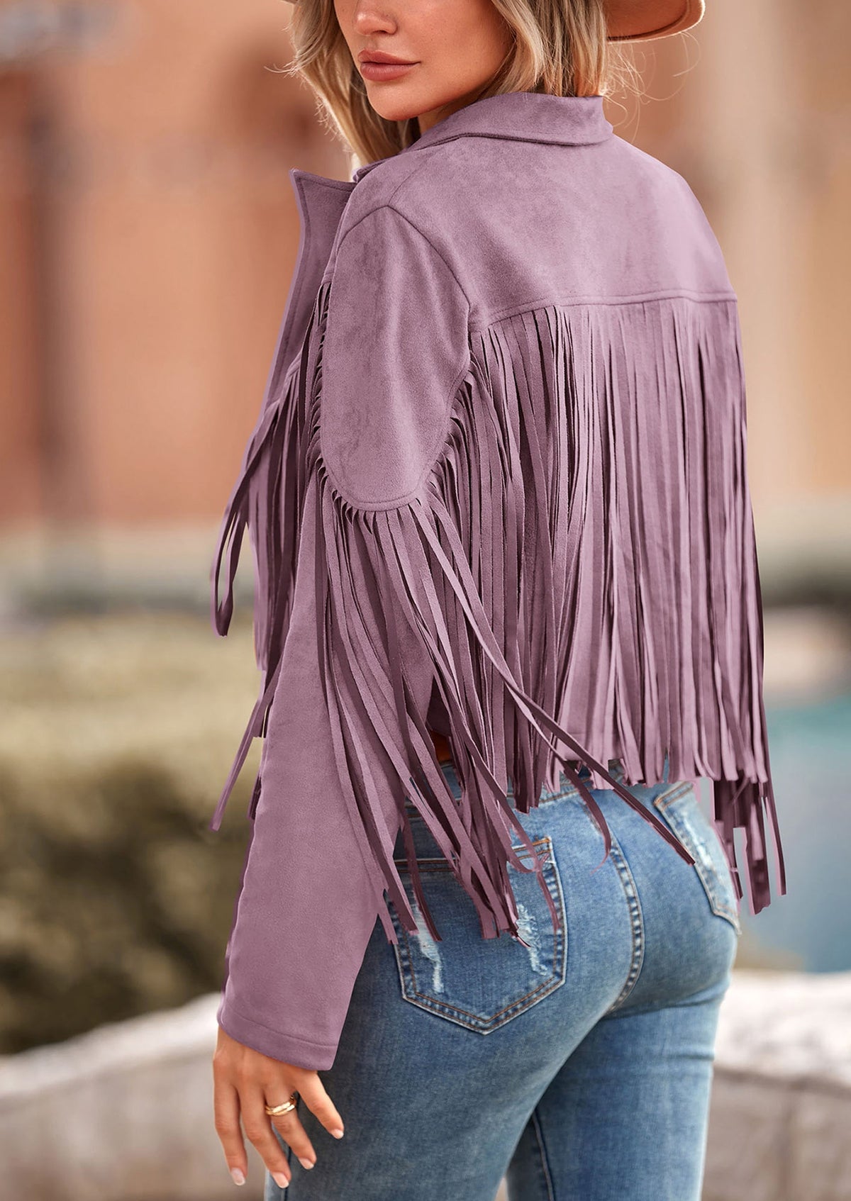 Chaqueta motera de gamuza
