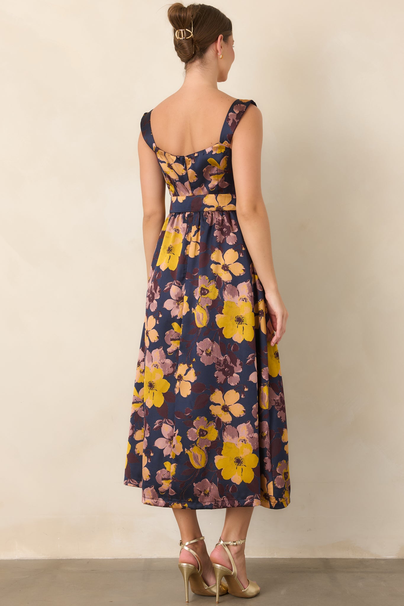 Vestido floral marino