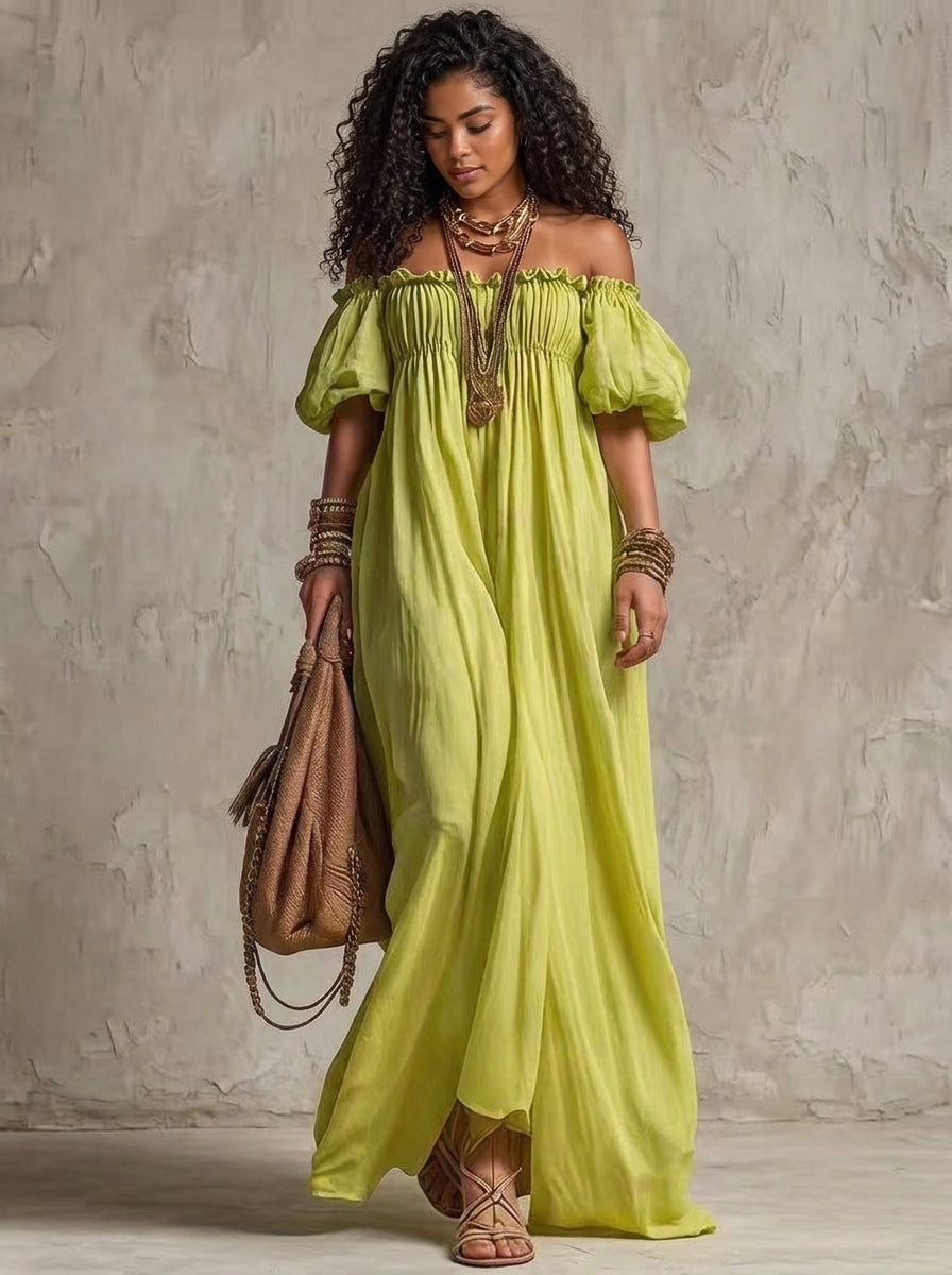 Vestido verde claro