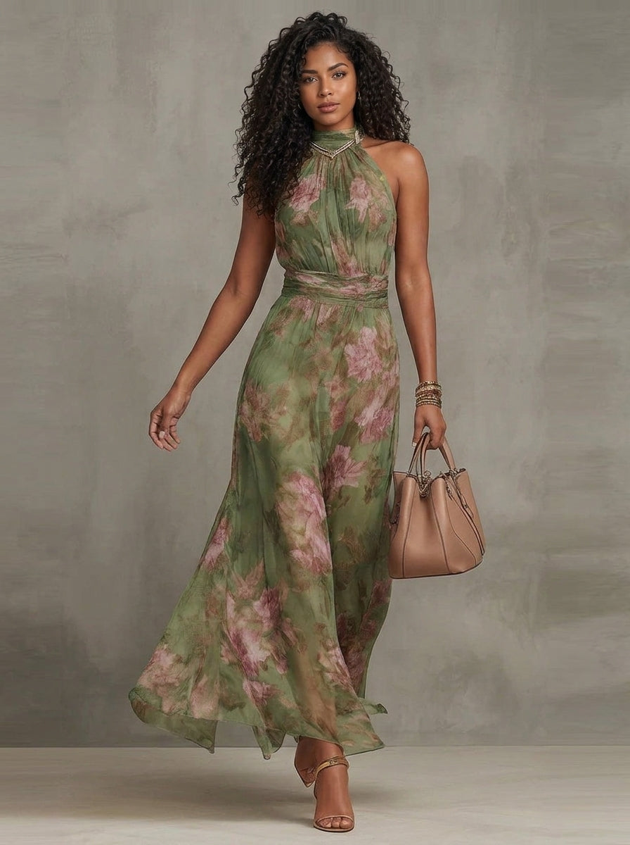 Vestido largo estampado