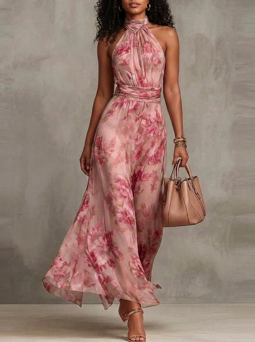 Vestido largo estampado