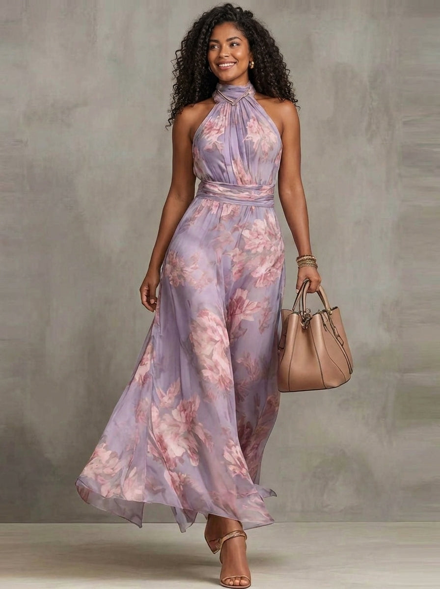 Vestido largo estampado