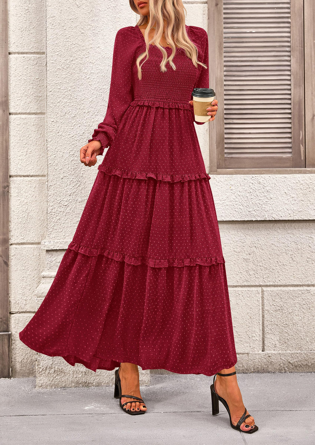 Vestido largo de plumetis