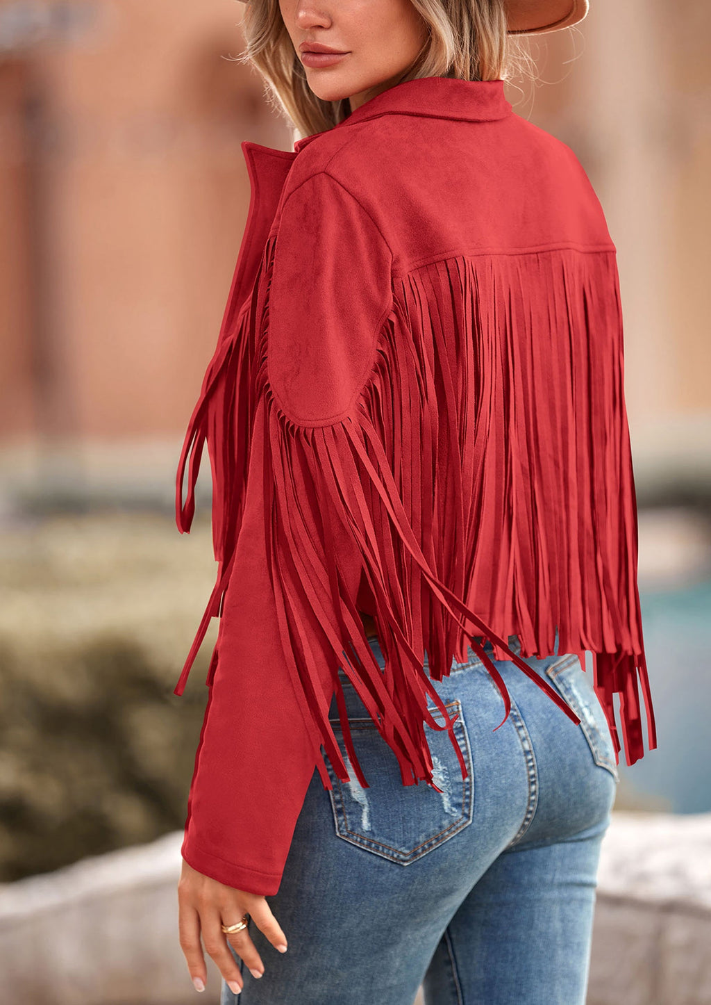 Chaqueta motera de gamuza