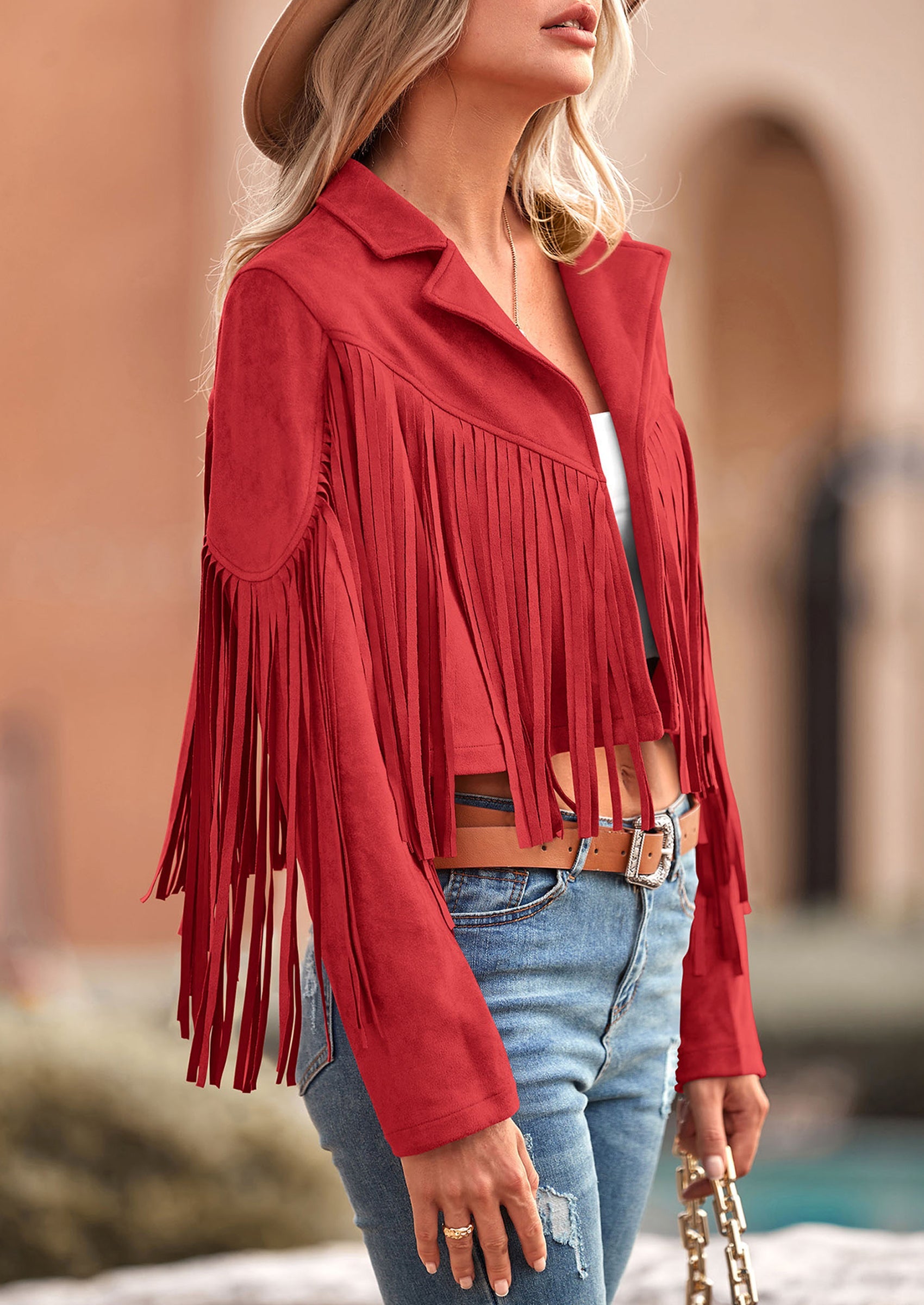 Chaqueta motera gamuza